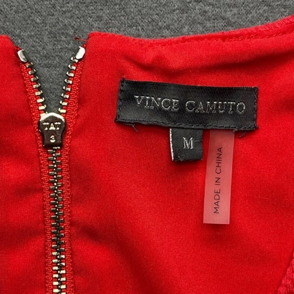 Vince Camuto Women 2‎ Piece Set Red Crop Top Mini Skirt Sleek Modern Minimalist - Picture 9 of 12
